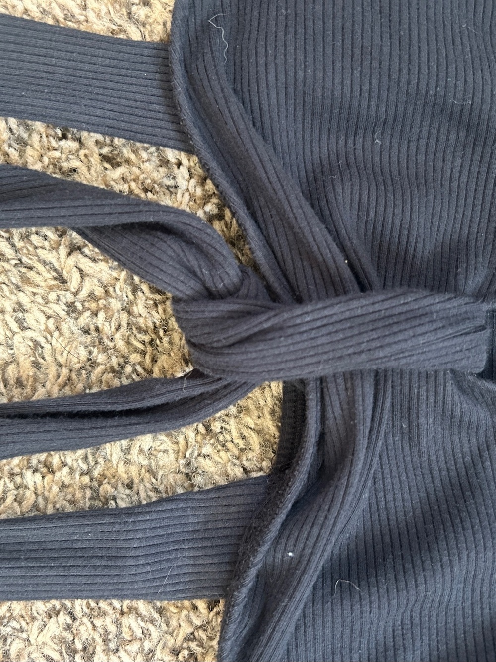 Black Ribbed Top - Picture 2 of 5